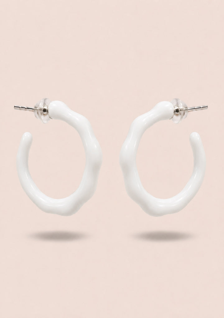 Enamel Wavy Hoops