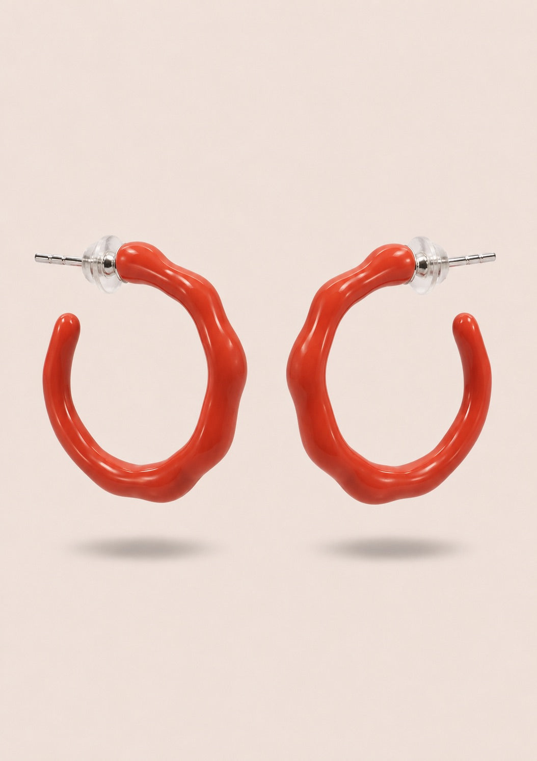 Enamel Wavy Hoops