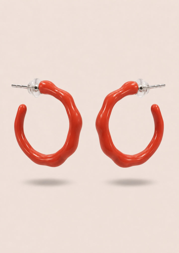 Enamel Wavy Hoops