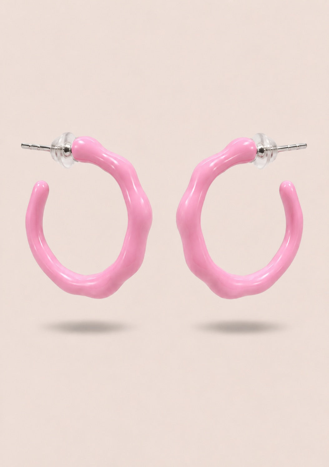 Enamel Wavy Hoops