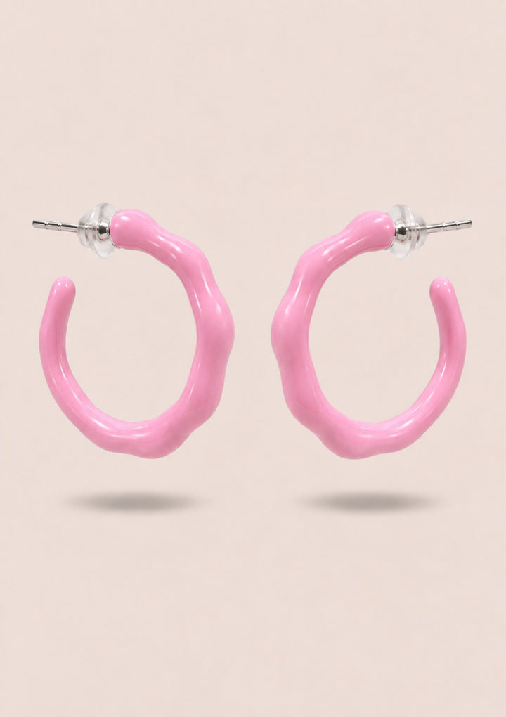 Enamel Wavy Hoops