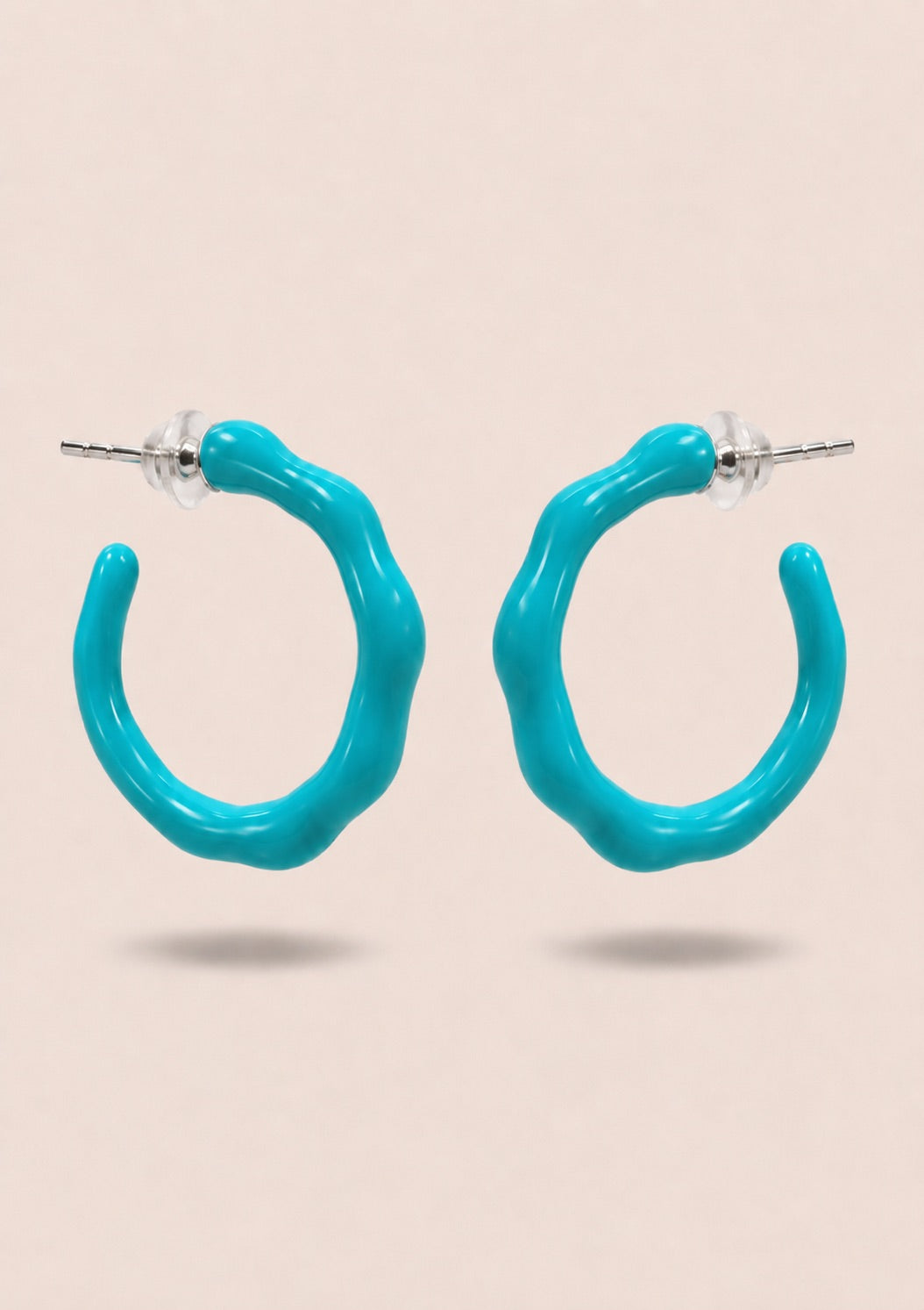 Enamel Wavy Hoops