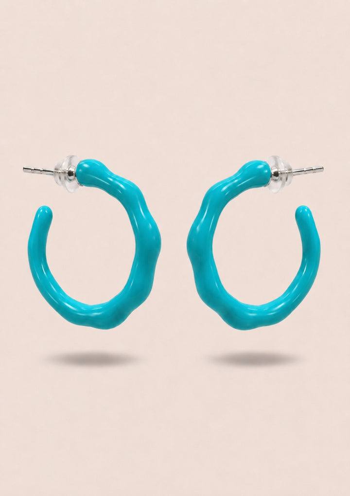 Enamel Wavy Hoops